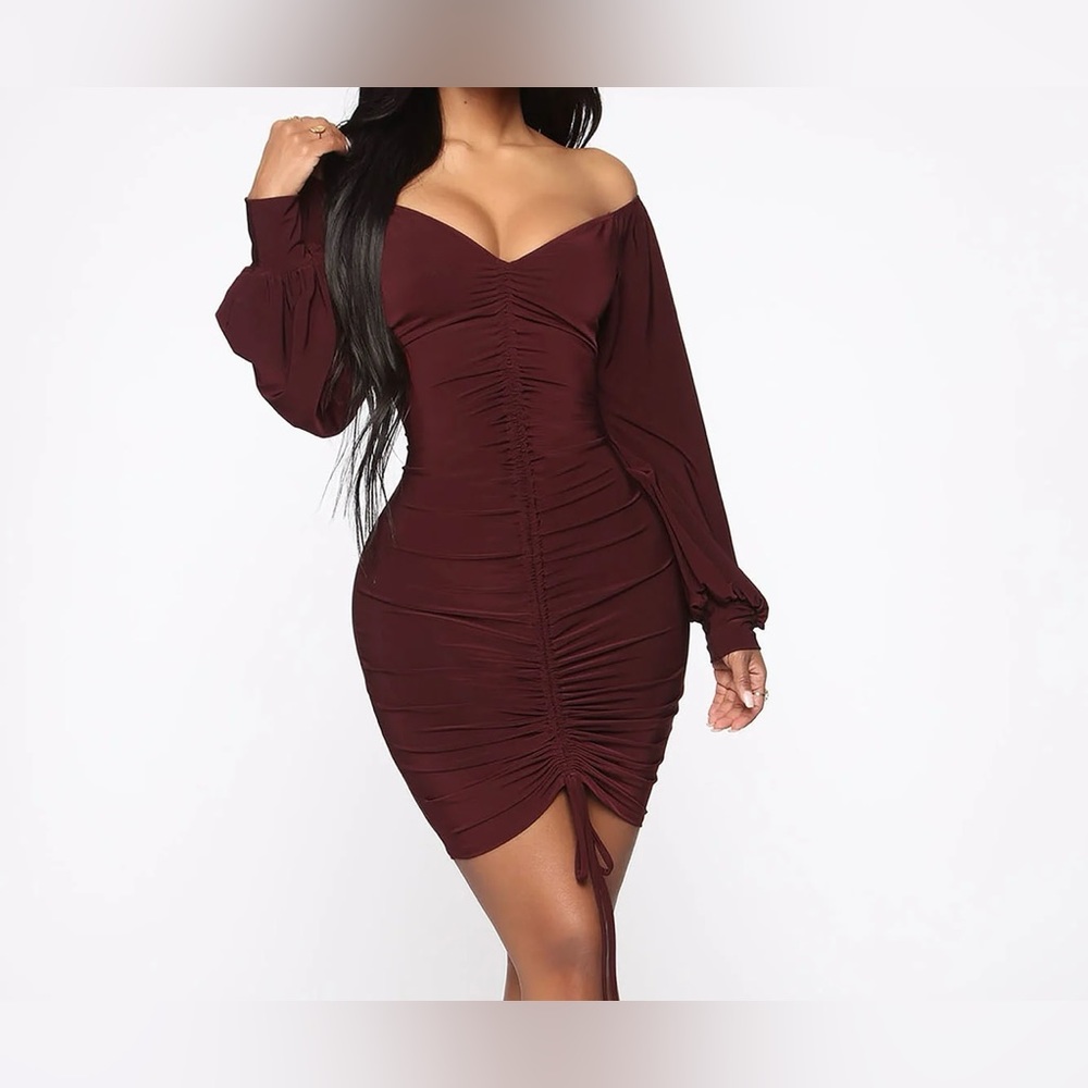 Wine Fashion Nova Fit Your Needs Mini Dress